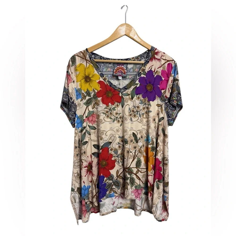 Johnny Was ARCHIBAL DRAPE TEE XL - Picture 3 of 6